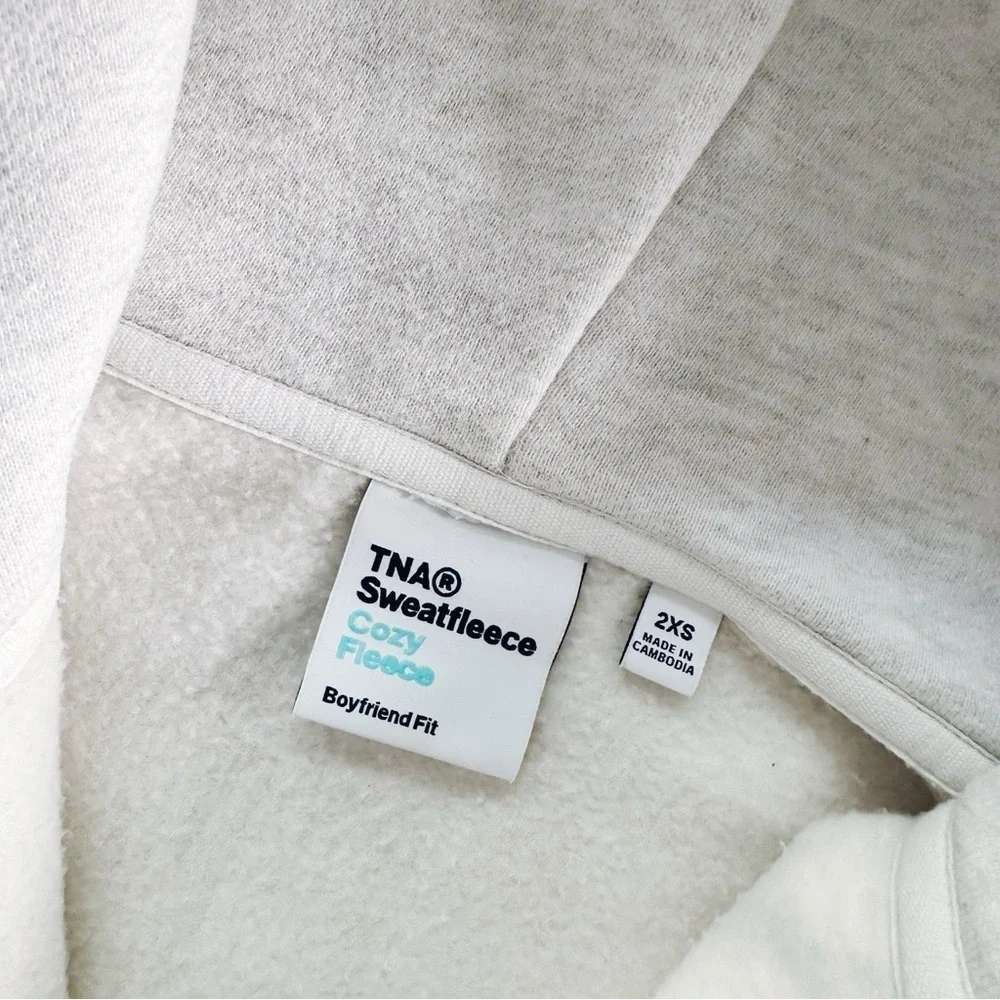 Aritzia TNA Sweatfleece Cozy Fleece Boyfriend Fit Top Zip Up Sweatshirt - Picture 12 of 12